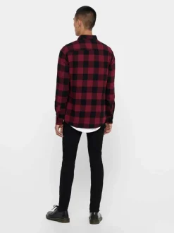 Only & Sons Gudmund Checked Shirt Purple