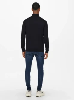 Only & Sons Wyler Life Roll Neck Black