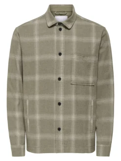 Onsaiden Checked Twill Shirt Walnut