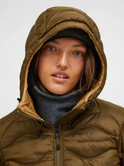 Peak Performance Helium Down Hood Jacket Women Meadow Moss/Sierra Sand