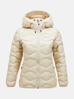 Peak Performance Helium Down Hood Jacket Women Sand Fog