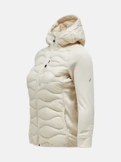 Peak Performance Helium Hybrid Down Hood Jacket Women Sandfog