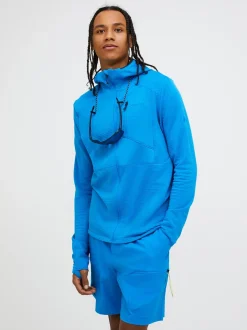 Peak Performance Trail Polartec Zip Hood Men Brilliant Blue