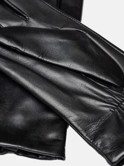 RE:DESIGNED Stacey Plain Leather Gloves Black