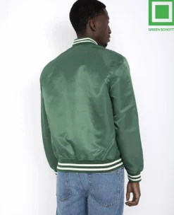 Schott Princeton Nylon Varsity Jacket Green