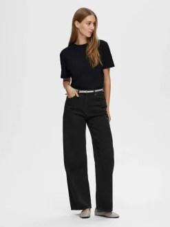 Selected Femme Essential Boxy Tee Black