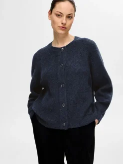 Selected Femme Lulu Short Cardigan Dark Sapphire