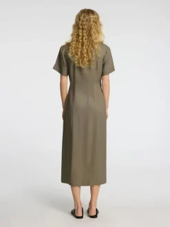 Selected Femme Natuk Buttoned Ankle Dress Vetiver