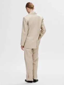 Selected Femme Sine Fitted Linen Blazer Humus