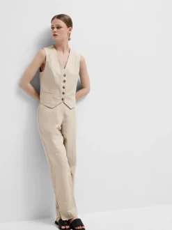 Selected Femme Sine-Eliana Linen Straight Pant Humus