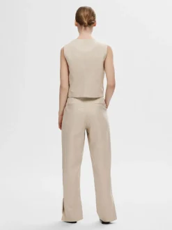 Selected Femme Sine-Eliana Linen Straight Pant Humus