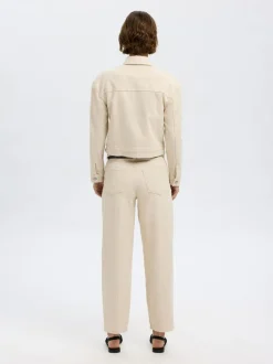 Selected Femme Una Barrel Jeans Egret