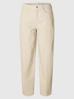 Selected Femme Una Barrel Jeans Egret