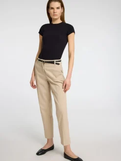 Selected Femme Vera-Rita Cropped Pants Island Fossil