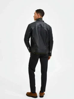 Selected Homme Archive Classic Leather Jacket Black