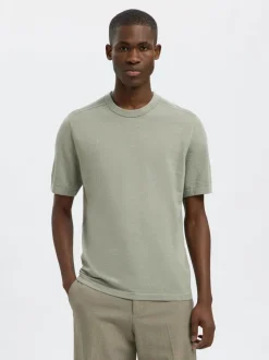 Selected Homme Berg Knit Tee Iceberg Green