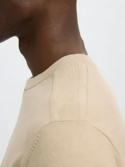 Selected Homme Berg Knit Tee Oatmeal