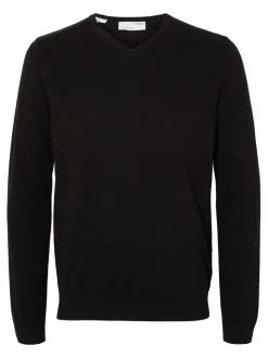 Selected Homme Berg V-Neck Knit Black