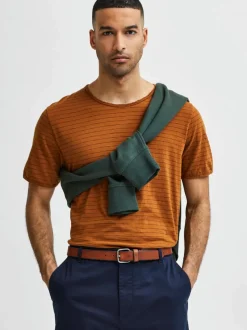 Selected Homme Henry Leather Belt Cognac