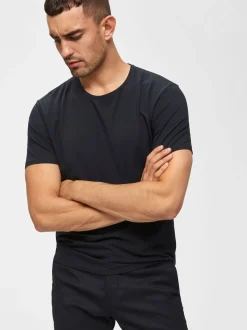 Selected Homme New Pima O-Neck Black