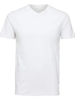 Selected Homme New Pima V-Neck Bright White