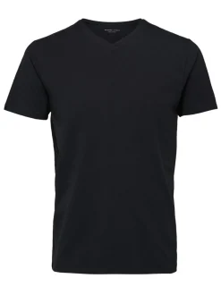 Selected Homme New Pima V-Neck Black