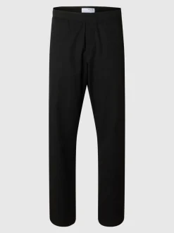 Selected Homme Reg Tape Ace Thais Summer Pant Black