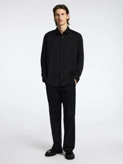 Selected Homme Relax Charlie Satin Shirt Black