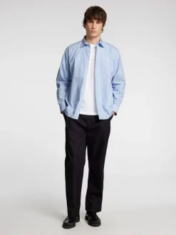 Selected Homme Relaxed Ben Stripe Shirt Light Blue