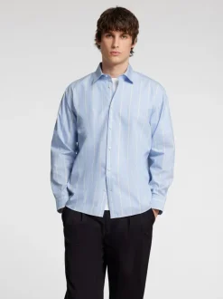 Selected Homme Relaxed Ben Stripe Shirt Light Blue