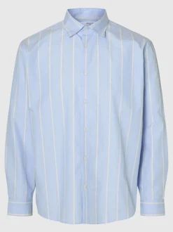 Selected Homme Relaxed Ben Stripe Shirt Light Blue