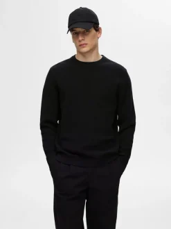 Selected Homme Ross Crew Neck Knit Black