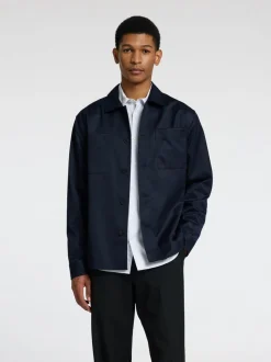 Selected Homme Scott Twill Formal Overshirt Sky Captain