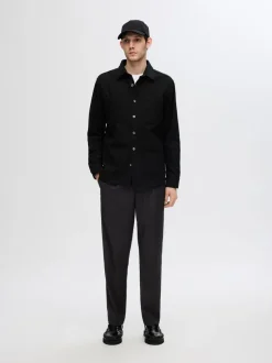 Selected Homme Tapered Leroy Pleat Pants Black
