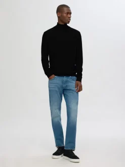 Selected Homme Tray Merino Roll Neck Sweater Black
