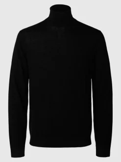 Selected Homme Tray Merino Roll Neck Sweater Black