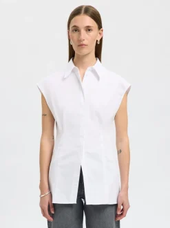 Slffina Slim SS Shirt Bright White