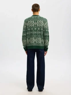 Slhholger Jaquard Knit Dark Green