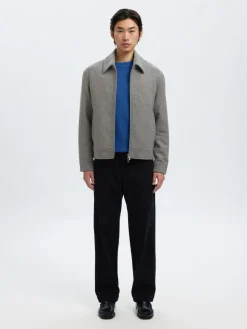 Slhphilip Wool Blend Jacket Grey Melange