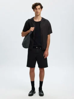 Slhreg Alex Black Denim Shorts
