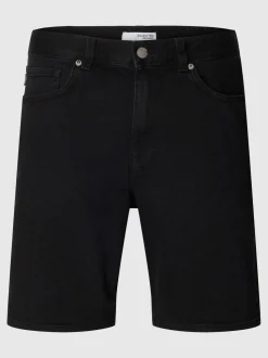 Slhreg Alex Black Denim Shorts