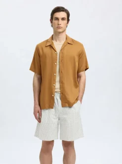 Slhregnoa Mix Resort Shirt Chipmunk