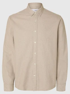 Slhregnoah Brushed Shirt Egret