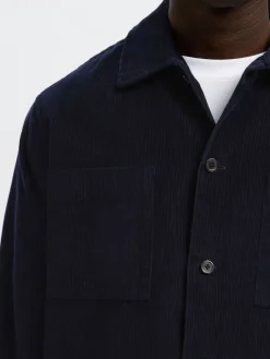 Slhregtate Cord Overshirt Sky Captain