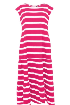 STI Joy Stripe Tricot Dress Strawberry/Milk