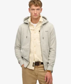 Superdry Essential Logo Zip Hoodie Varsity Grey Grindle