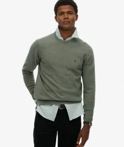 Superdry Essentials Cotton Jumper Lily Pad Green Marl