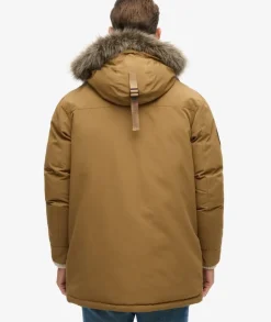 Superdry Everest Faux Fur Parka Jacket Kangaroo Brown