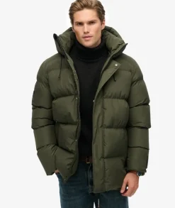 Superdry Hooded 5 Baffle Puffer Jacket Army Khaki Green