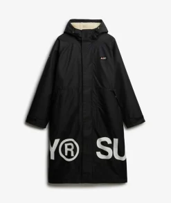 Superdry Robe Coat Black/White